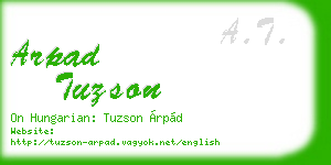 arpad tuzson business card